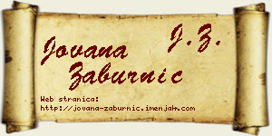 Jovana Zaburnić vizit kartica